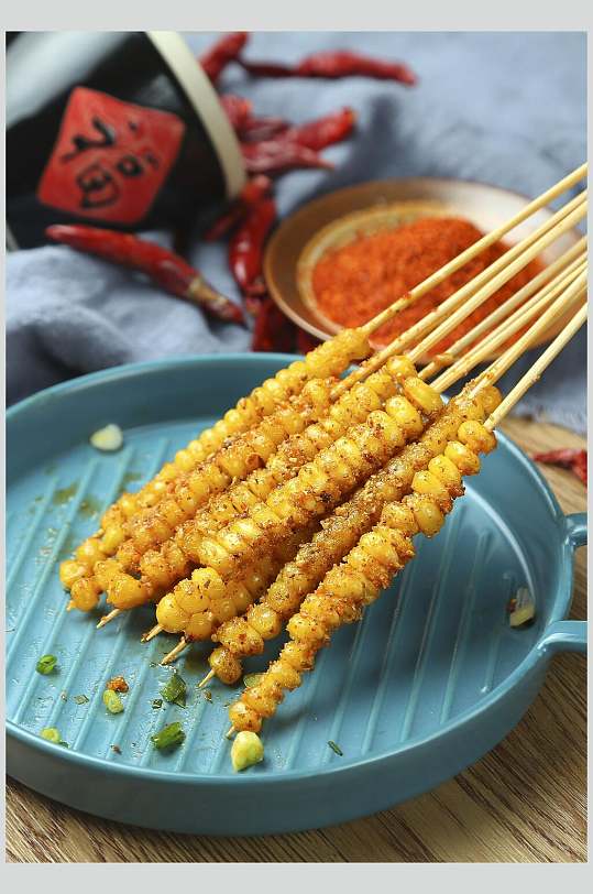 炸串烧烤玉米美食图片