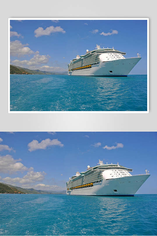 豪华游轮游船巨轮邮轮旅行轮船自然美景