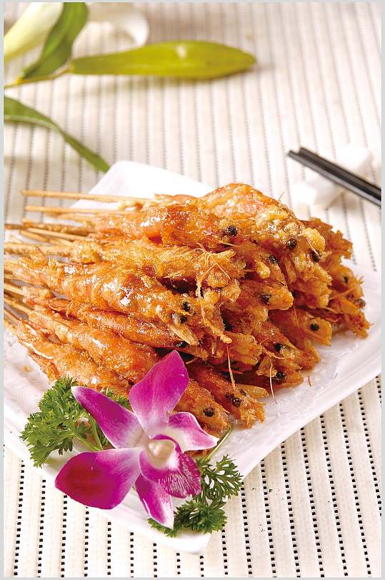 烤虾炸串烧烤美食图片