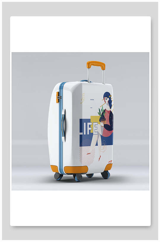 行李箱旅行箱提拉杆箱智能贴图样机外观效果图