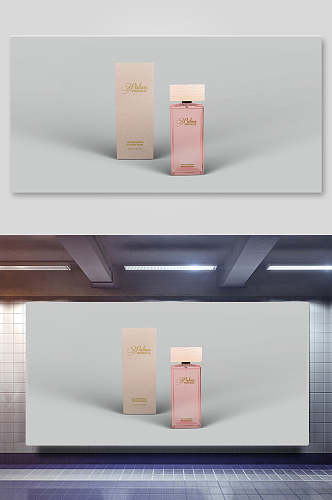淡雅香水系列包装样机效果图