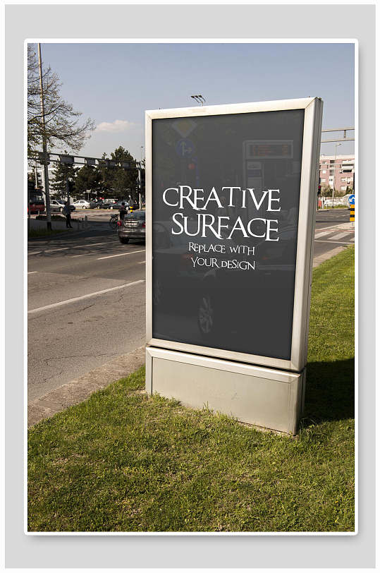 高速路站台户外高炮广告牌商场楼体巨型广告贴图展示样机效果图