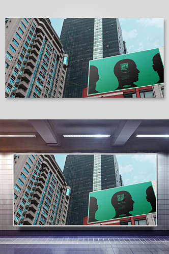 高速路站台户外高炮广告牌商场楼体巨型广告贴图展示样机效果图