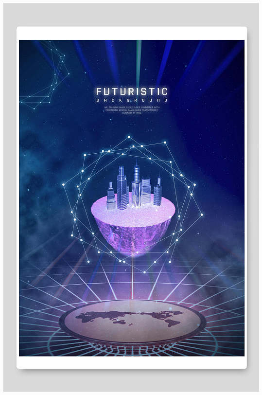 未来科技城市星空创意海报设计-众图网