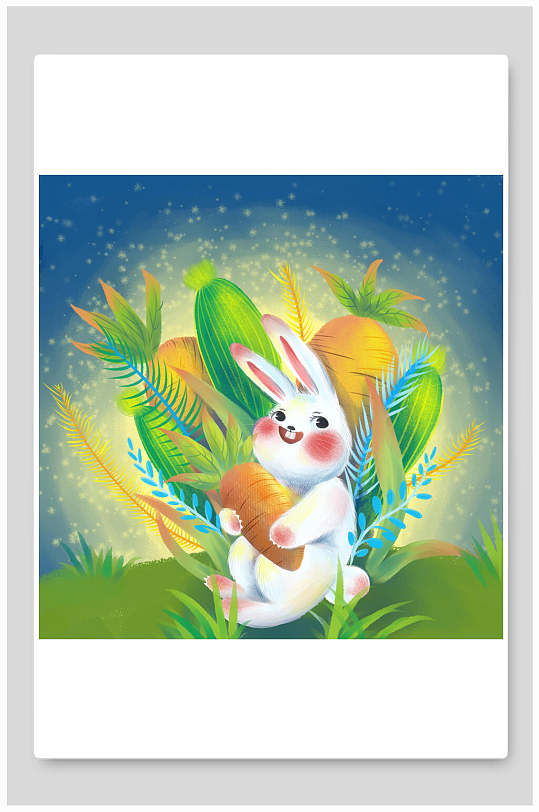 十二生肖兔子插画图片