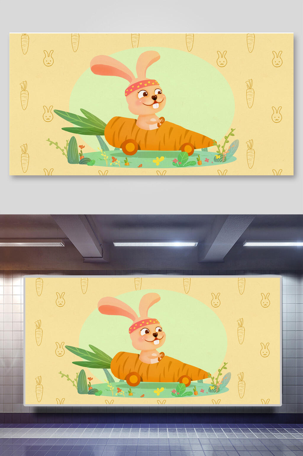 十二生肖兔插画图片素材
