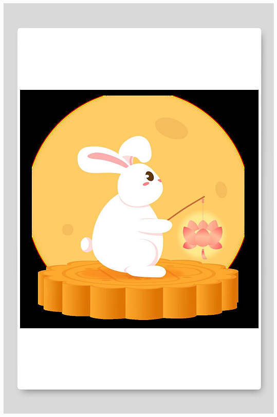 矢量中秋节兔子插画设计