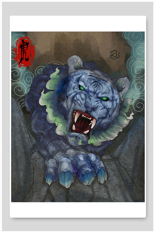 十二生肖虎插画图片