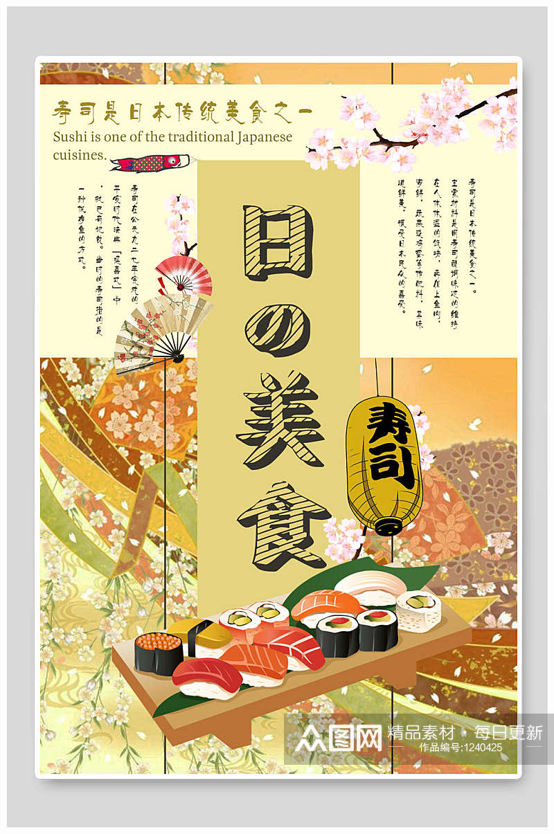日式美食寿司海报素材