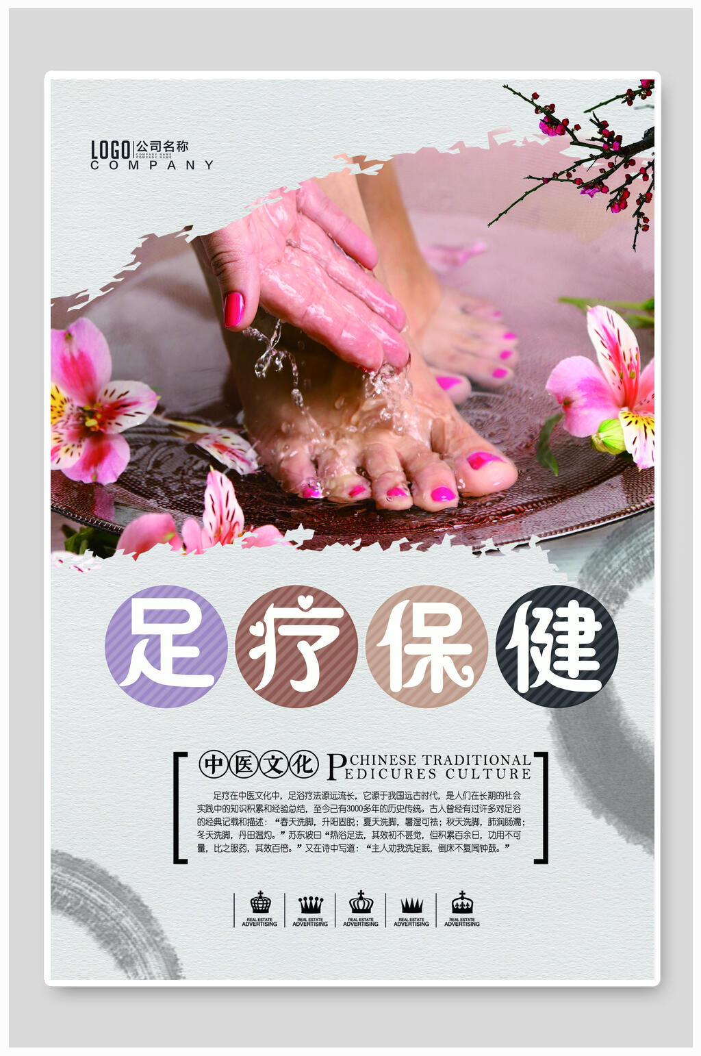 足疗保健中医养生医疗展板素材