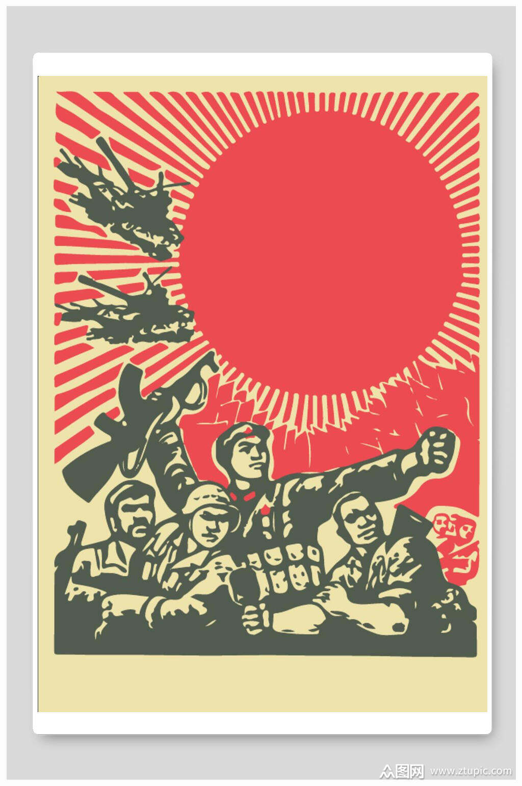 文革风海报设计革命人物版画