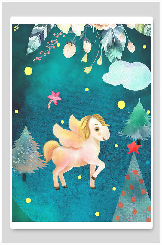 天使马插画设计