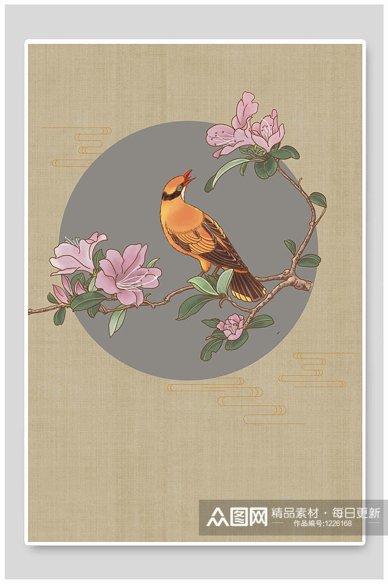 中式花鸟背景素材