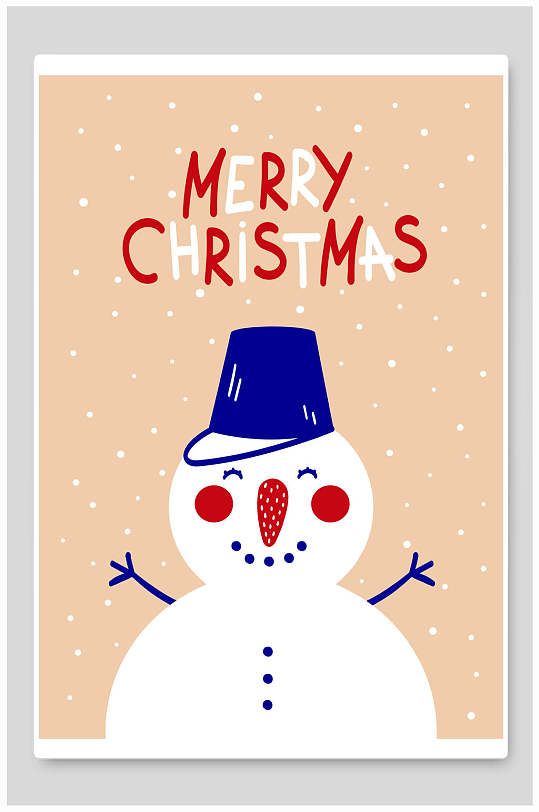 可爱雪人圣诞节海报