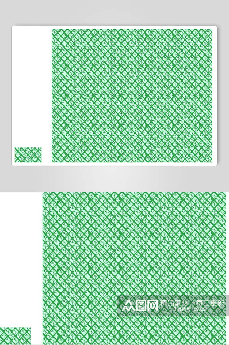 绿色格子传统花纹背景素材素材