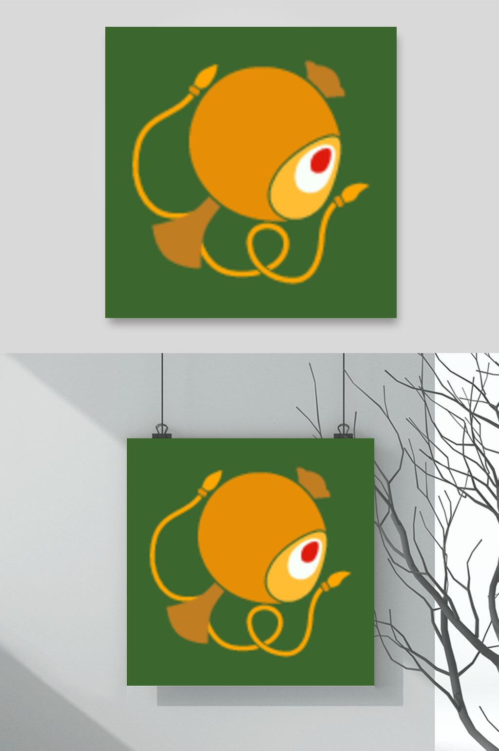 卡通水母插画素材素材