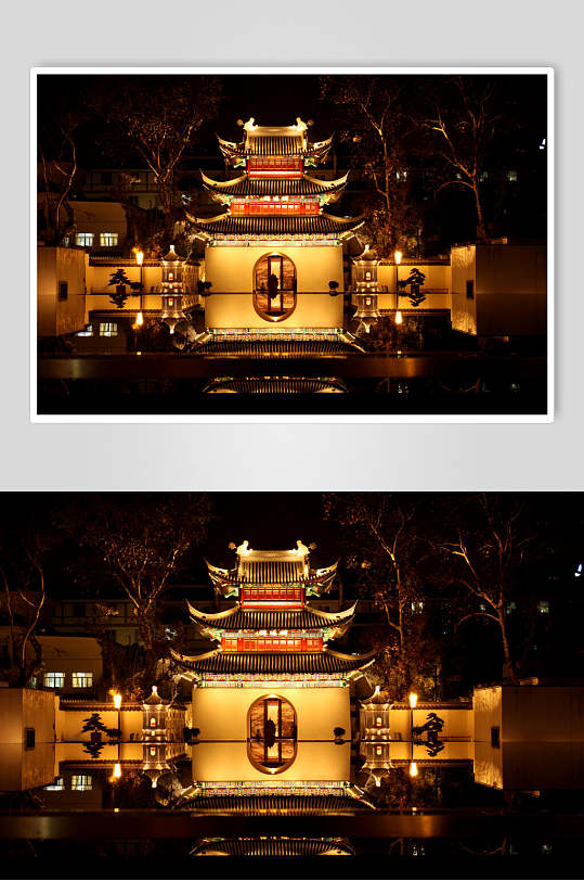 夫子庙夜景摄影照片图片