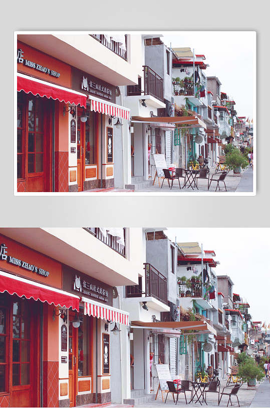 厦门沙坡尾沿路五颜六色的街边店铺高清摄影图片素材