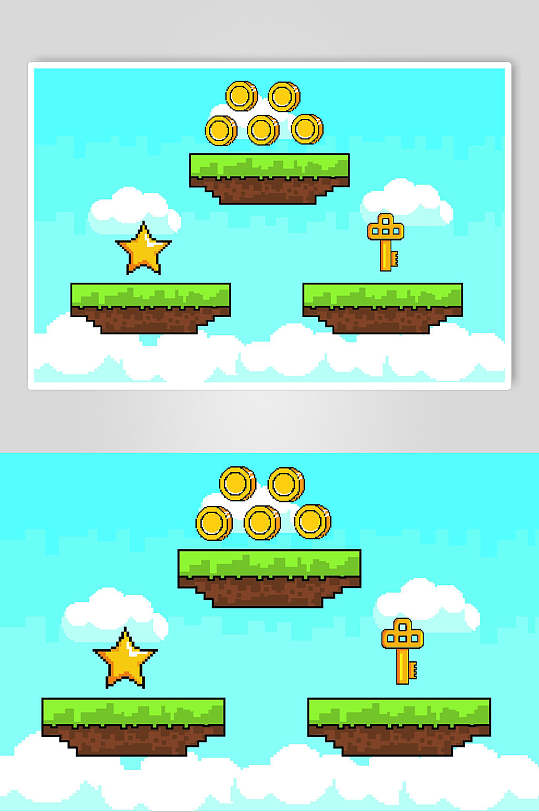 天空闯关游戏场景素材