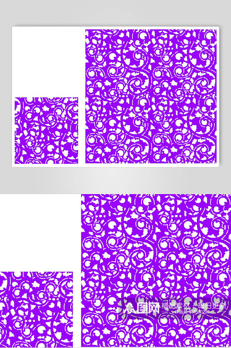 紫色格子花传统花纹背景素材素材