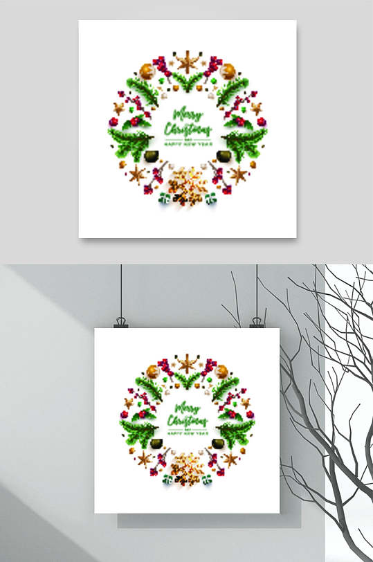 圣诞元素海报图片-圣诞元素海报设计素材-圣诞元素海报模板下载