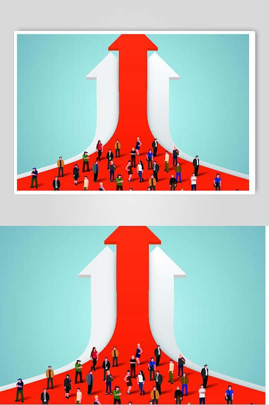 箭头人物向上设计元素