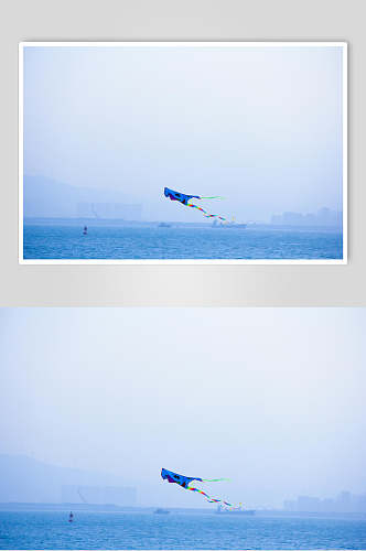 厦门海上放飞的风筝高清摄影图片素材