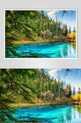 湖水湖光山色摄影图片素材