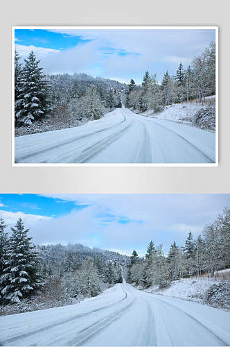雪山公路马路高清摄影图片素材