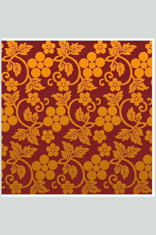 中式复古黄红色传统花纹
