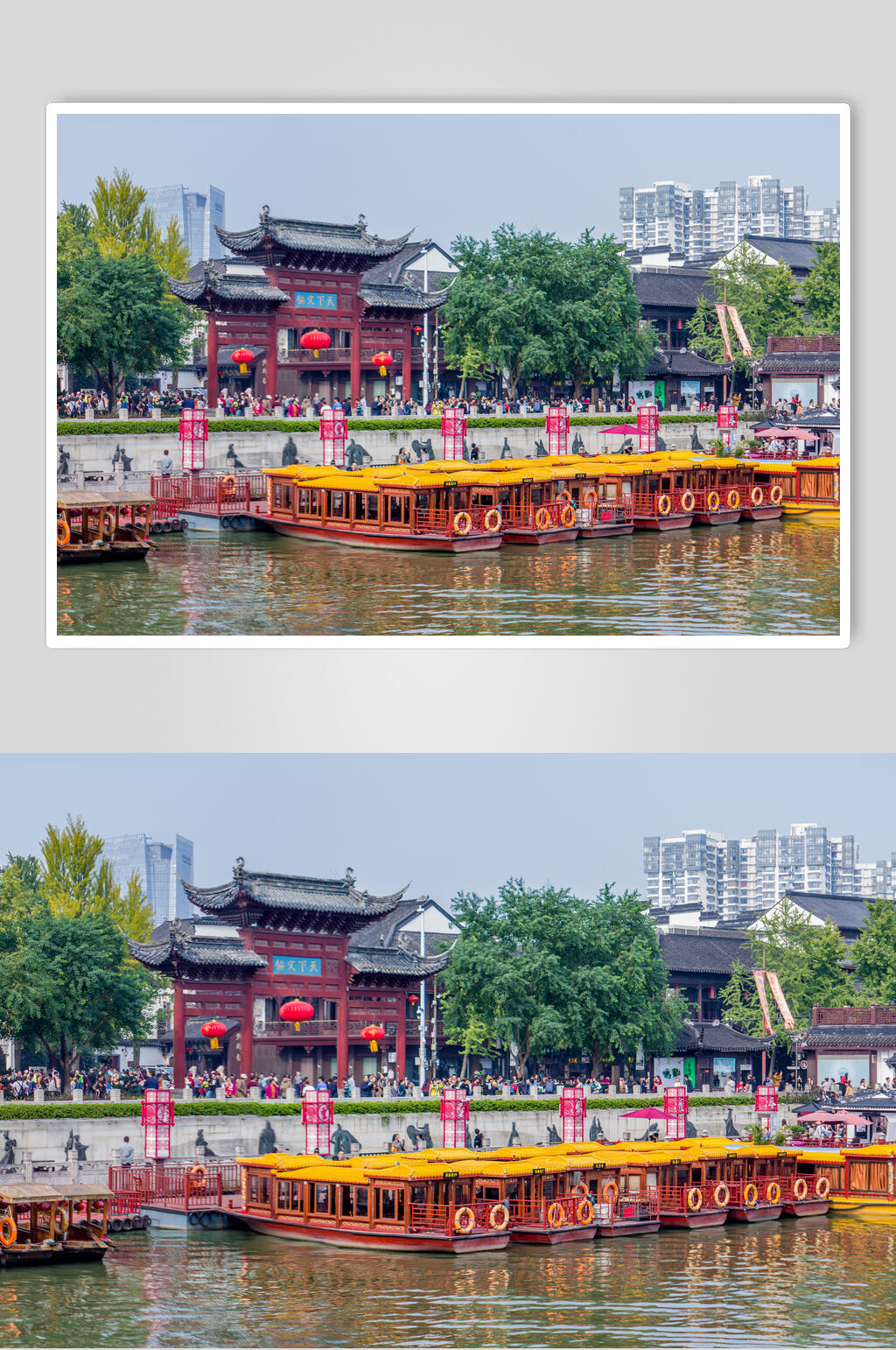 南京夫子庙秦淮河全景高清摄影图片素材素材