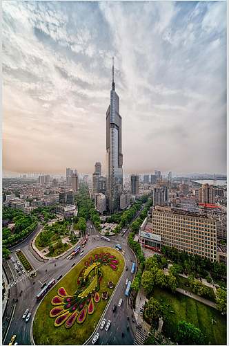 南京最高楼紫峰大厦高清摄影图片素材