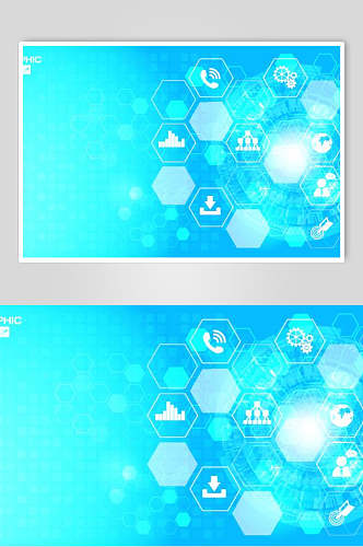 浅蓝色未来科技感电子设计元素