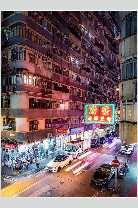 香港高清街道夜景图片