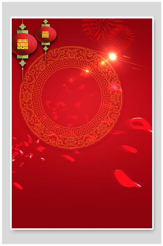 喜庆背景红色传统喜宴海报背景-众图网