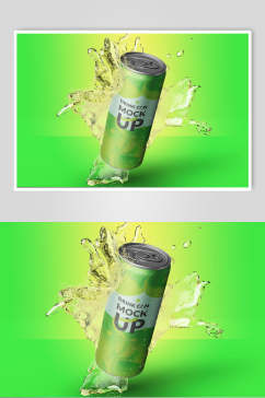 绿色饮料水花海浪元素素材