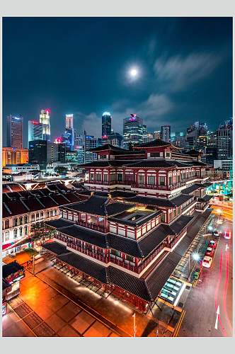 中国风建筑夜景高清图片