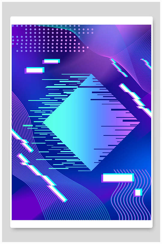 抖音风几何故障风海报背景素材