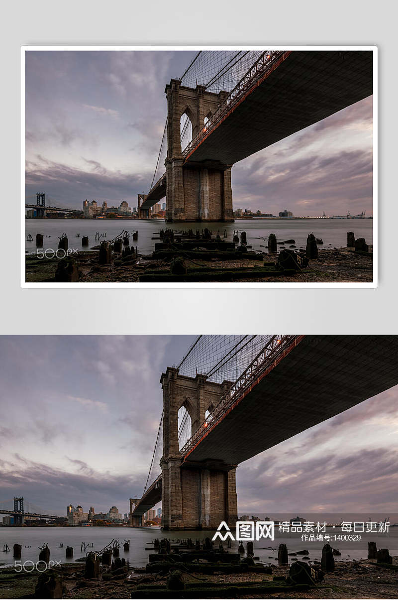 桥下的风景高清图片素材