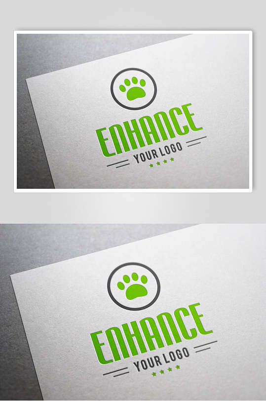 青绿色LOGO展示纸材质样机-众图网