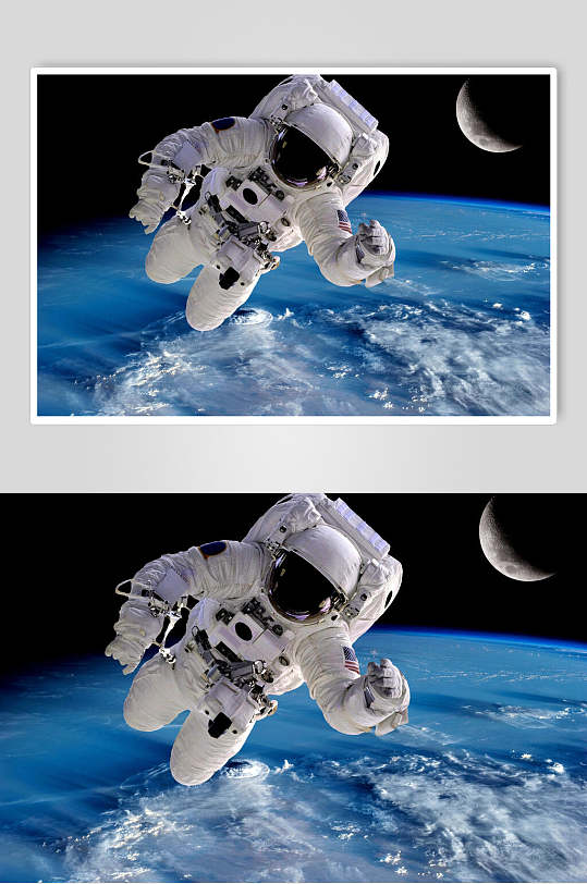 航空宇航员漂浮太空