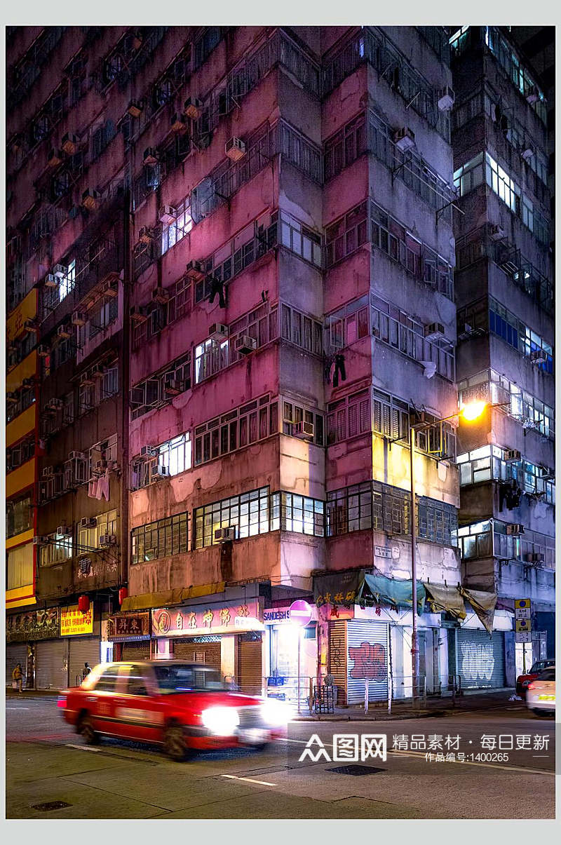 都市凌晨的一角高清图片素材