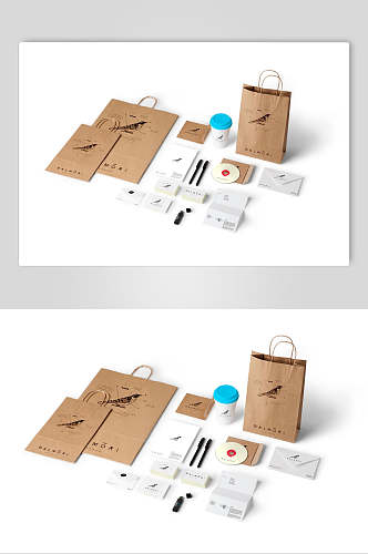 纸袋包装LOGO展示餐饮样机