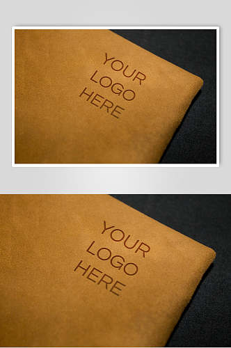 棕色产品设计感LOGO展示纸材质样机