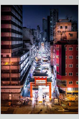 商业街夜景高清图片