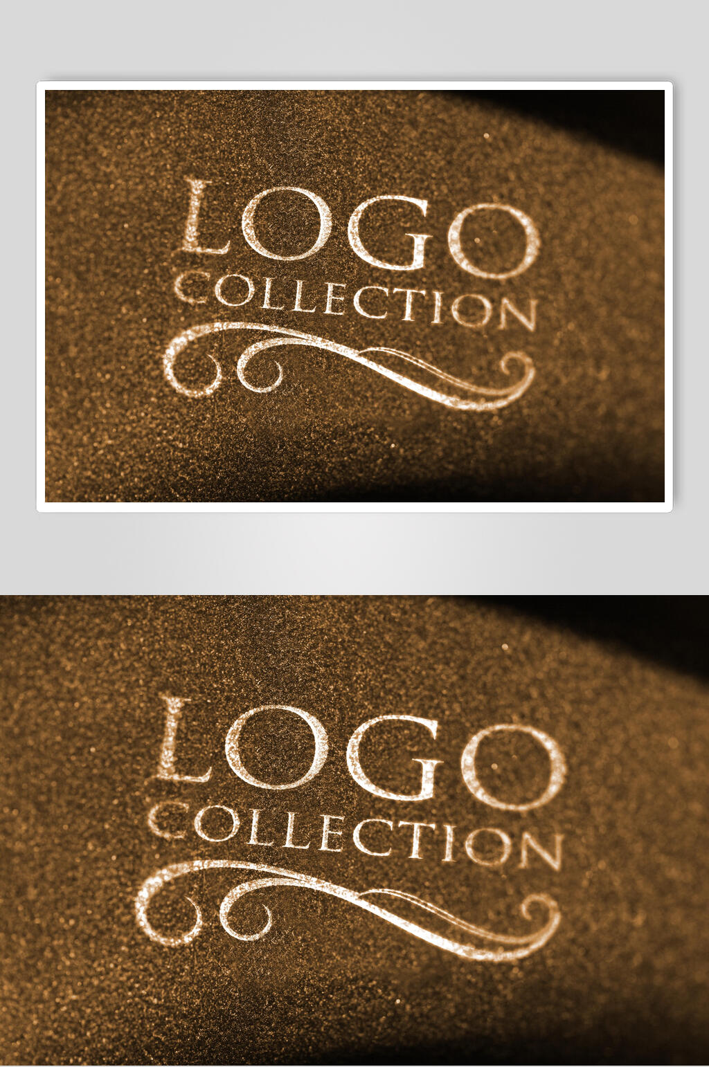 金褐色logo展示样机素材