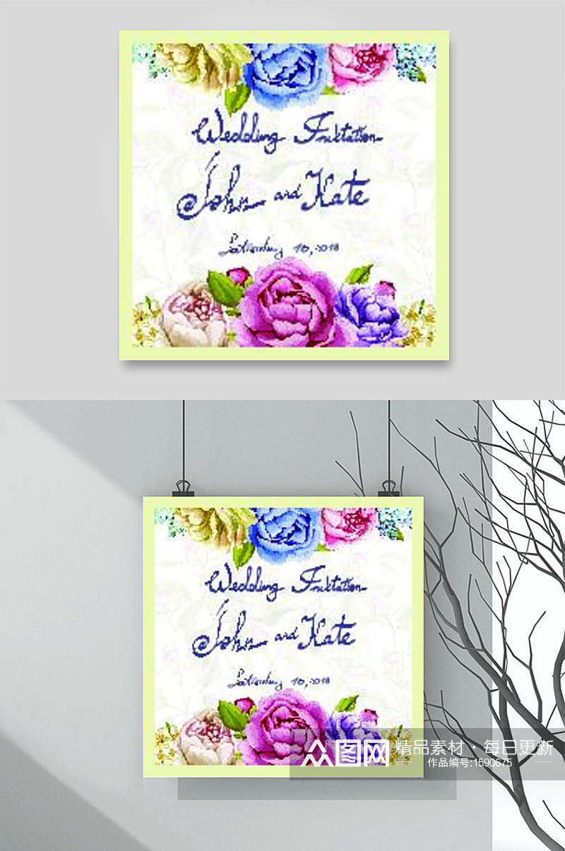 紫色牡丹花花卉插画素材
