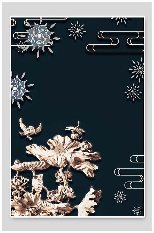 墙中国风木雕文化海报设计立即下载木雕中国风创意海报传统木雕简约中
