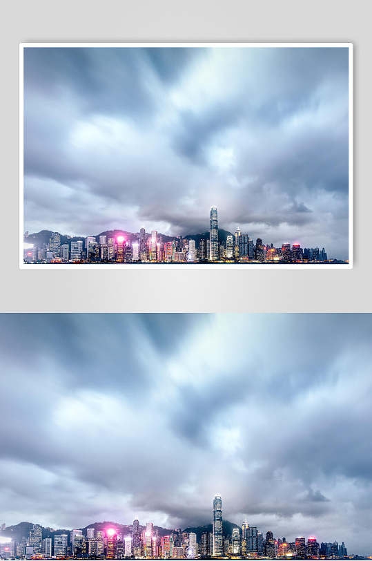 阴云笼罩的香港高清图片