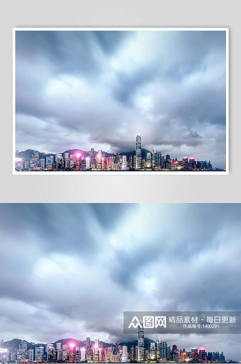 阴云笼罩的香港高清图片素材
